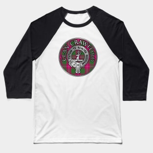 Clan Crawford Crest & Tartan Baseball T-Shirt